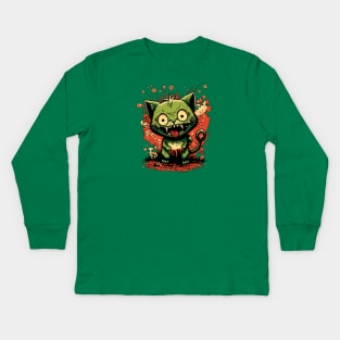 Zombie kitten Kids Long Sleeve T-Shirt